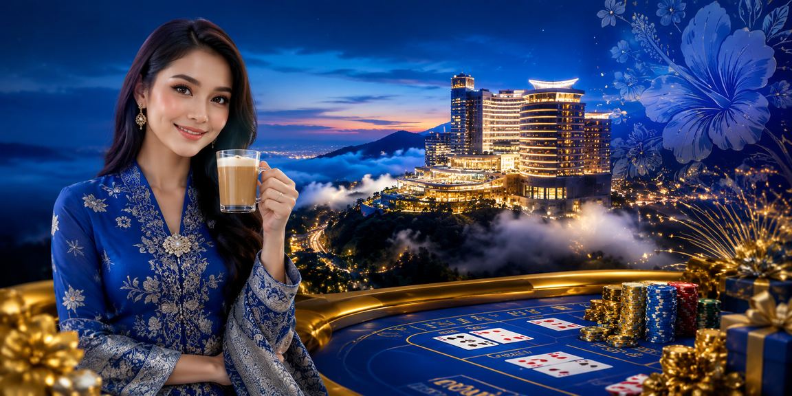 Suasana hiburan kasino gaya Malaysia di Genting Highlands dengan tema platform cashgo88
