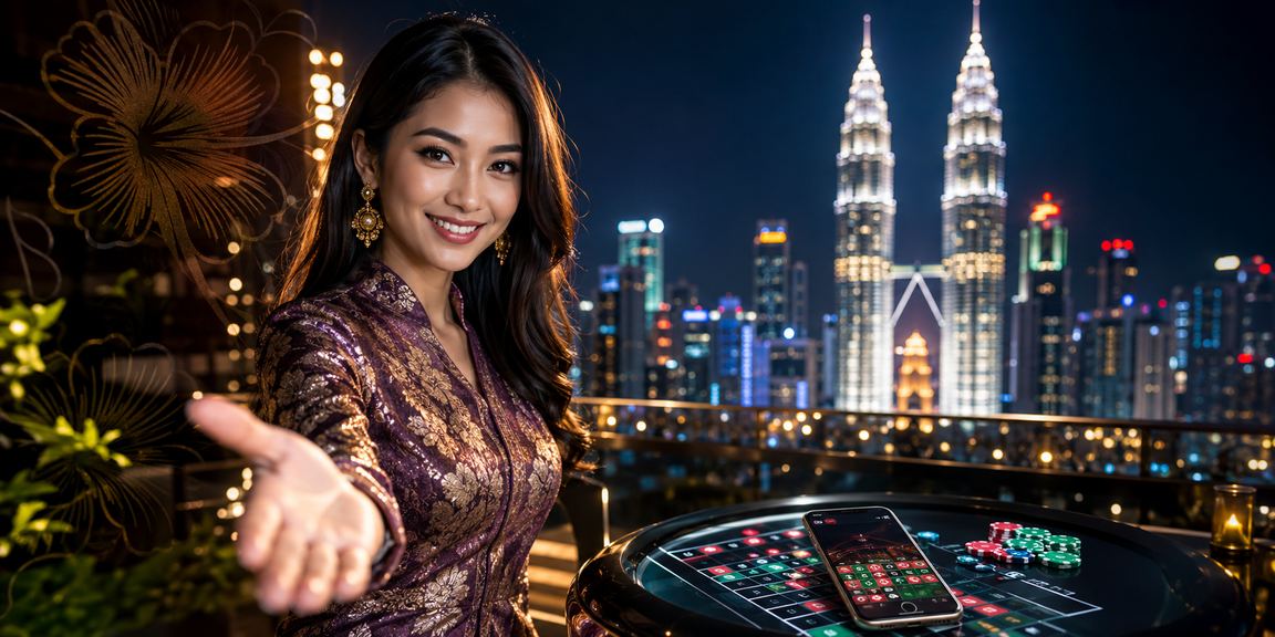 Suasana hiburan kasino digital gaya Malaysia di Kuala Lumpur dengan tema sukan maya